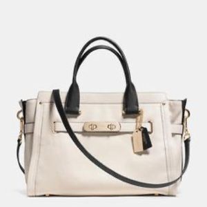 Coach SWAGGER 37 CARRYALL COLORBLOCK Leather Bag